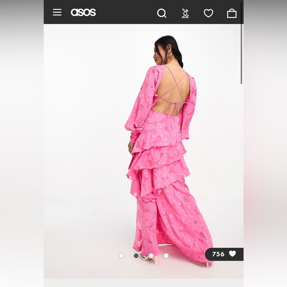 ASOS Asymmetric Ruffle Maxi Dress